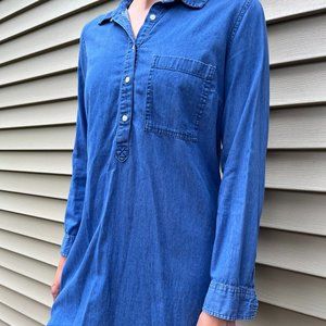 🇺🇸 Chambray/Denim Collared Shirt Dress with Pocket!
